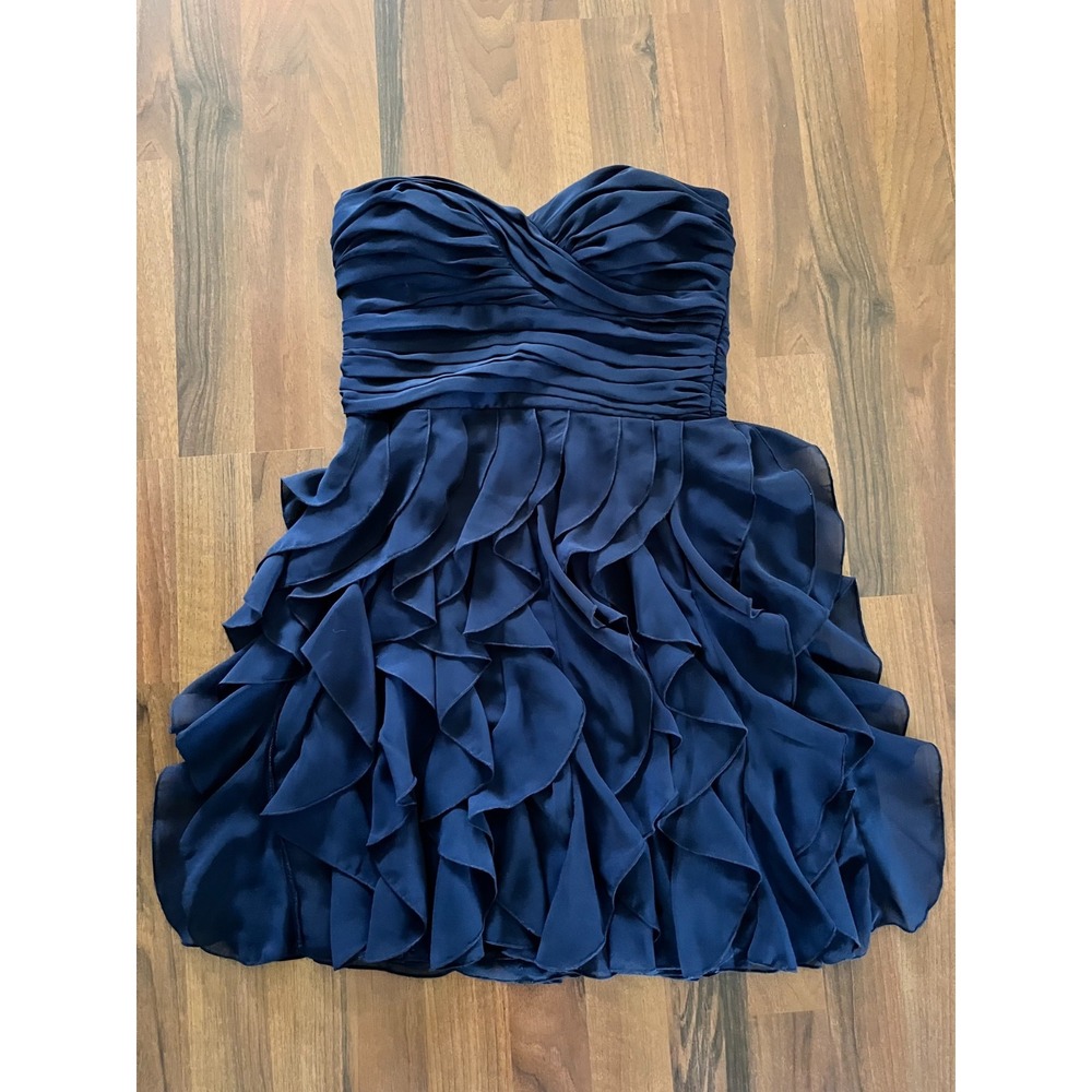 B DARLIN Strapless Mini Dress Juniors Size 7/8 Ruffles Homecoming Party Feminine